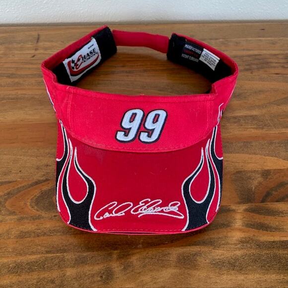 Vintage 90s Dale Earnhardt Roush Racing Red Adjustable Visor - Picture 1 of 7
